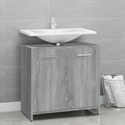 Walplus Bathroom Cabinet Grey Sonoma 60X33X60 Cm Engineered Wood - thumbnail 1