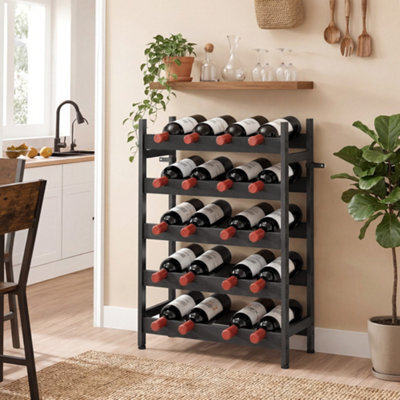 Homcom Wine Rack Freestanding 5-Tier 20-Bottle Capacity Black - image 1