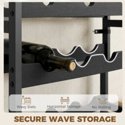 Homcom Wine Rack Freestanding 5-Tier 20-Bottle Capacity Black - thumbnail 6