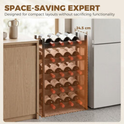 Homcom Wine Rack Freestanding 5-Tier 20-Bottle Capacity Black - thumbnail 5