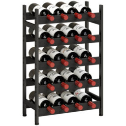 Homcom Wine Rack Freestanding 5-Tier 20-Bottle Capacity Black - thumbnail 2