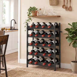 Homcom Wine Rack Freestanding 5-Tier 20-Bottle Capacity Black