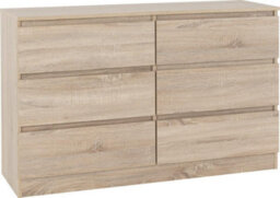 Seconique Malvern 6 Drawer Chest Sonoma Oak Effect Metal Runners - thumbnail 1