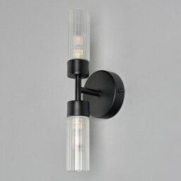 Litecraft Mavis 2 Arm Black Bathroom Wall Light - thumbnail 4
