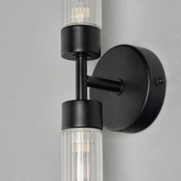 Litecraft Mavis 2 Arm Black Bathroom Wall Light - thumbnail 5