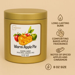 Mainstays Warm Apple Pie Gold Scented Candle 226G Glass Jar - thumbnail 2