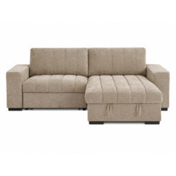 Furnishings For Less UK Frankie Beige Universal Corner Sofa Bed With Storage Usb & Cupholder - thumbnail 4