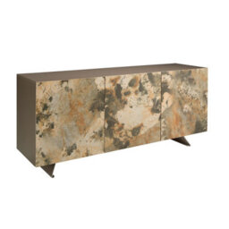 Angel Cerda Stylish Metallic Taupe Wood Sideboard For Modern Living Rooms