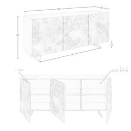 Angel Cerda Stylish Metallic Taupe Wood Sideboard For Modern Living Rooms - thumbnail 7