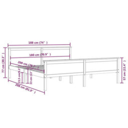 Berkfield Bed Frame Solid Wood Pine 180X200 Cm - thumbnail 7