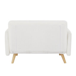 Mattress Guru Roxy Modern 2-Seater Loveseat Sofa, Convertible Fold-Out Sofabed, Borg Fabric, White - thumbnail 5