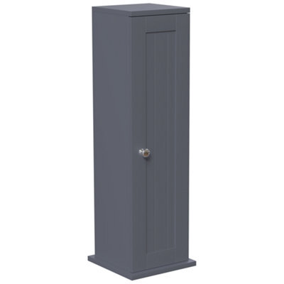 Hayle Matt Grey Freestanding Toilet Roll Holder Cupboard (H)650mm (W)200mm - image 1