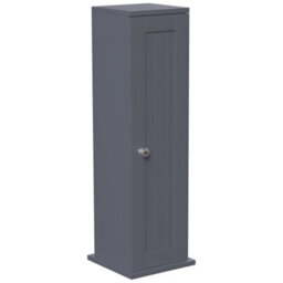 Hayle Matt Grey Freestanding Toilet Roll Holder Cupboard (H)650mm (W)200mm