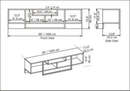 Decorotika Astona Tv Stand Tv Unit For Tvs Up To 65 Inch Oak White And Black - thumbnail 4