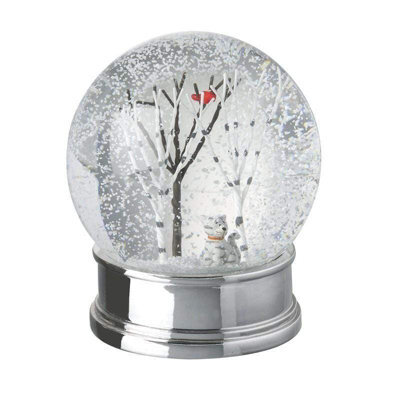 Heaven Sends Christmas Twig Trees And Cat Snow Globe Decoration, 9.5 X 11.5 Cm