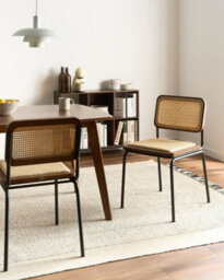 Beliani Set Of 2 Dining Chairs Corvallis Pe Rattan Brown - thumbnail 2