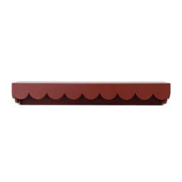 Melody Maison Large Oxblood Dark Red Scalloped Wall Storage Shelf - 61Cm - thumbnail 9
