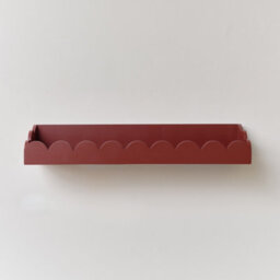 Melody Maison Large Oxblood Dark Red Scalloped Wall Storage Shelf - 61Cm - thumbnail 7