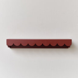 Melody Maison Large Oxblood Dark Red Scalloped Wall Storage Shelf - 61Cm - thumbnail 6