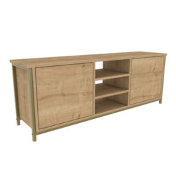 Decorotika Otis Tv Stand For Tv's Up To 63 Inch Gold And Oak - thumbnail 5