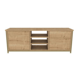 Decorotika Otis Tv Stand For Tv's Up To 63 Inch Gold And Oak - thumbnail 4