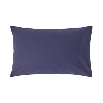 Homescapes Navy Blue Egyptian Cotton Housewife Pillowcase 200 Tc, Standard Size - image 1