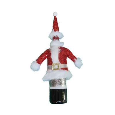 HSD Champagne Bottle Santa Jacket & Hat Outfit - Festive Christmas Decoration For Holiday Parties & Celebrations - image 1