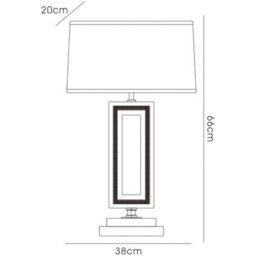 Luminosa Lighting Luminosa (Dh) Linea Table Lamp Rectangle E27 Black Shade Polished Chrome/ Black/crystal - thumbnail 2