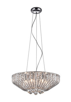 Impex Carlo Crystal Hanging Light - Available In Gold Or Chrome - Options 5/6 Bulb - image 1