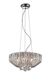 Impex Carlo Crystal Hanging Light - Available In Gold Or Chrome - Options 5/6 Bulb - thumbnail 3