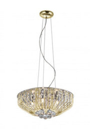 Impex Carlo Crystal Hanging Light - Available In Gold Or Chrome - Options 5/6 Bulb - thumbnail 2