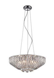 Impex Carlo Crystal Hanging Light - Available In Gold Or Chrome - Options 5/6 Bulb - thumbnail 1
