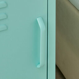 Furniturebox Uk Teksi 1 Door Light Blue Metal Locker Bedside Table - thumbnail 4