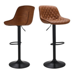 Living And Home Bar Stool Set Of 2 Pu Leather Counter Swivel Height Bar Stools Chair For Pub Dining Room - thumbnail 1
