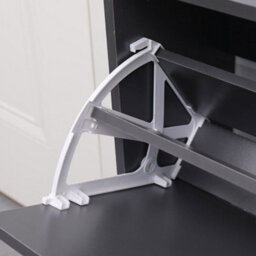 Avc Designs 2 Drawer Shoe Storage Cabinet Wooden Freestanding Footwear Rack Unit For Hallway Or Entryway (Grey) - thumbnail 7