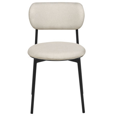Wyld And Coco Nova Living Beige Polyester Armless Dining Chairs Set Of 2 With Iron Legs For Kitchen And Dining - image 1