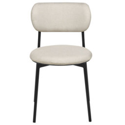 Wyld And Coco Nova Living Beige Polyester Armless Dining Chairs Set Of 2 With Iron Legs For Kitchen And Dining - thumbnail 1