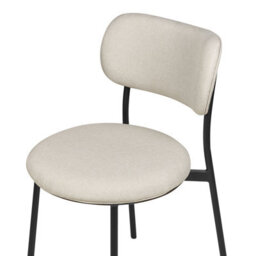 Wyld And Coco Nova Living Beige Polyester Armless Dining Chairs Set Of 2 With Iron Legs For Kitchen And Dining - thumbnail 6
