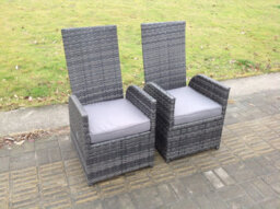 Fimous Outdoor Rattan Garden Furniture Dining Sets Adjustable Chair Dining Table And Chair Sets 6 Seater Round Table - thumbnail 4