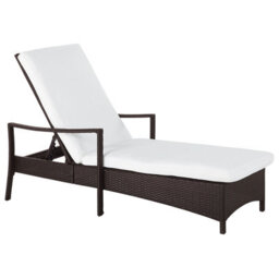 Beliani Sun Lounger With Cushion Vasto Reclining Pe Rattan Brown - thumbnail 4