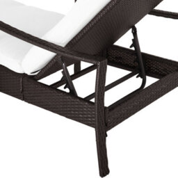 Beliani Sun Lounger With Cushion Vasto Reclining Pe Rattan Brown - thumbnail 6