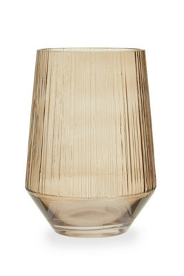 Orsina Smoked Brown Glass Vase, Minimalist Flower Vase, Decorative Glass Vase, Small Flower Vase For Living Room - image 1