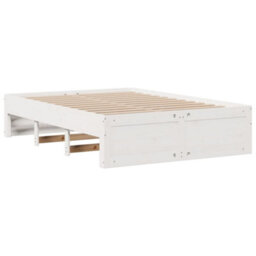 Berkfield Bed Frame Without Mattress With Drawers White 150X200 Cm King Size Solid Wood Pine - thumbnail 7