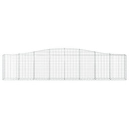 Berkfield Arched Gabion Baskets 10 Pcs 400X30X80/100 Cm Galvanised Iron - thumbnail 4
