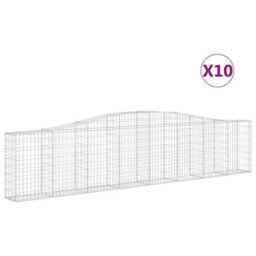 Berkfield Arched Gabion Baskets 10 Pcs 400X30X80/100 Cm Galvanised Iron - thumbnail 2