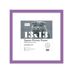 "13X13"" Purple Picture Frame - 13X13"" Square Frame With 11X11"" Mount For 13X13""/11X11"" Pictures Vintage Style Thin Edge, 1 Pack" - thumbnail 1