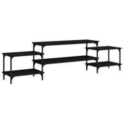 Berkfield Tv Cabinet Black 197X35X52 Cm Engineered Wood - thumbnail 2