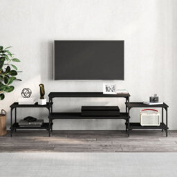 Berkfield Tv Cabinet Black 197X35X52 Cm Engineered Wood - thumbnail 3