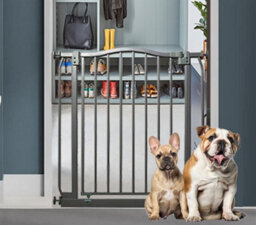 Bettacare Curved Top Dog Gate, 134Cm - 143Cm, Matt Black, Pressure Fit Pet Gate For Dog And Puppy, Pet And Dog Barrier - thumbnail 2