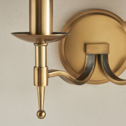 Luminosa Lighting Luminosa Stanford 2 Light Indoor Twin Candle Wall Light Antique Brass, E14 - thumbnail 4